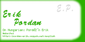 erik pordan business card